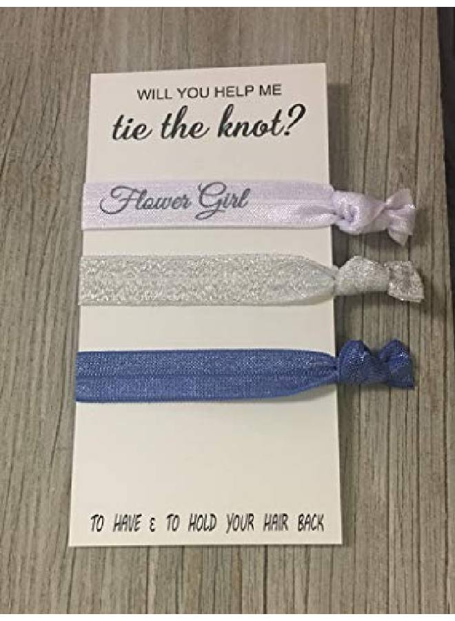 Flower Girl Gift Navy Flower Girl Hair Ties Bridesmaid Jewelry Accessory Gift For Flower Girls