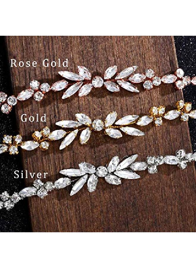 Wedding Crystal Hair Combs Bridal Headpieces Wedding Hair Accessories For Brides (Gold)