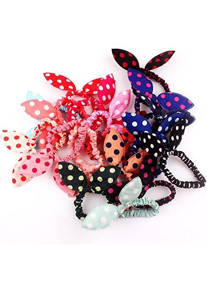 Lovef 20 Pcs Girls Rabbit Ear Hair Tie Bands Ropes Ponytail Holder (20Pcs Rabbit Ear)