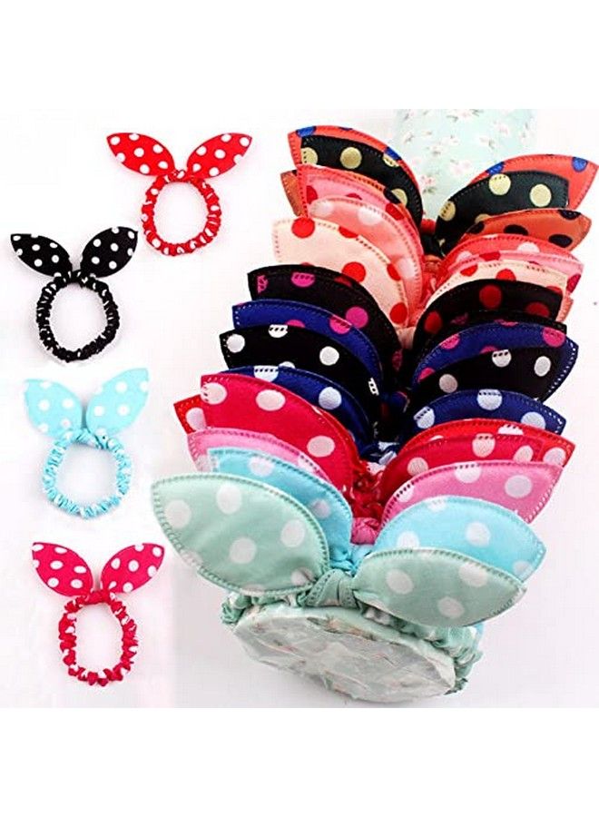 Lovef 20 Pcs Girls Rabbit Ear Hair Tie Bands Ropes Ponytail Holder (20Pcs Rabbit Ear)