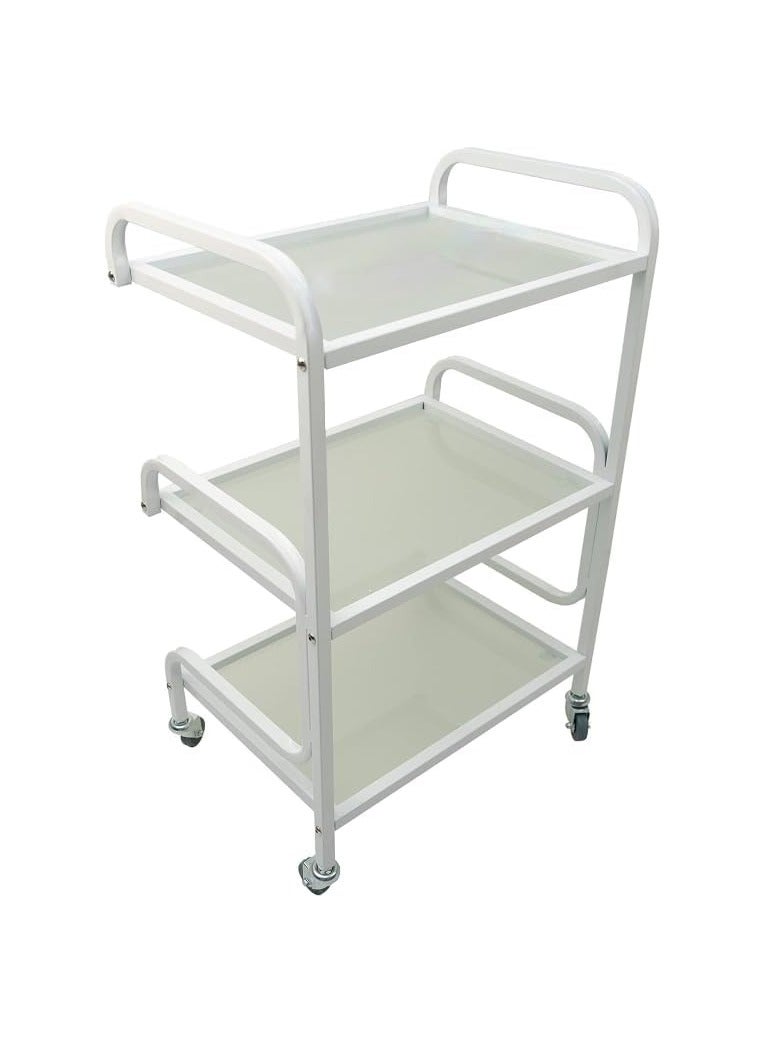 Professional Heavy Duty Glass Trolley Cart with 3 Layers of Glass Shelves for Salon & Spa, Beauty Facial Clinic