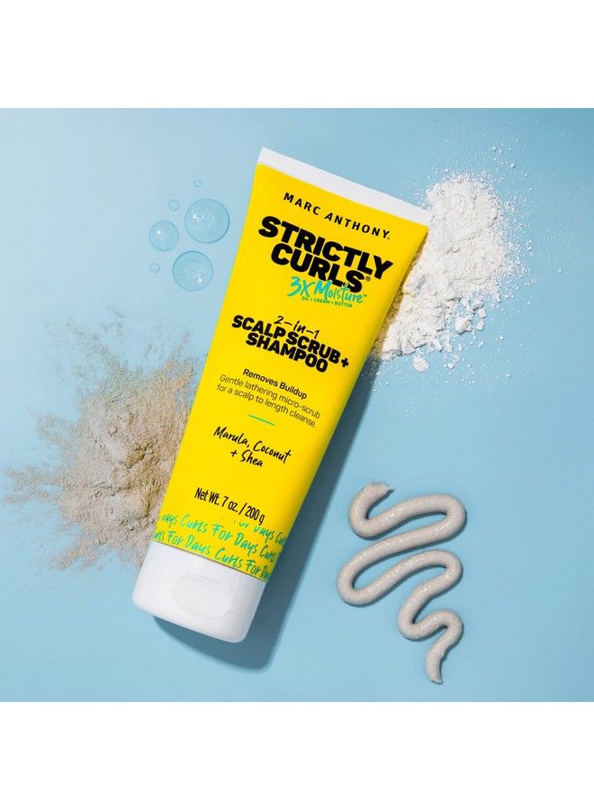 2In1 Scalp Scrub And Shampoo Strictly Curls Deep Cleansing & Exfoliating Shampoo For Curly Hair Removes Buildup With Coconut Oil Marula Oil Shea Butter & Bentonite Clay 7.05 Oz