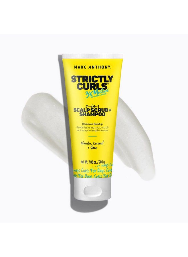 2In1 Scalp Scrub And Shampoo Strictly Curls Deep Cleansing & Exfoliating Shampoo For Curly Hair Removes Buildup With Coconut Oil Marula Oil Shea Butter & Bentonite Clay 7.05 Oz
