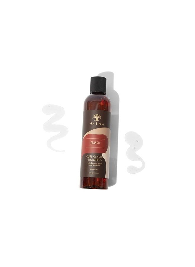 Curl Clarity Shampoo - 8 ounce - with Coconut, Amla & Tangerine - Gently Cleanses Curly Hair - Vegan & Cruelty Free - Sulphate Free - Parabens Free - Phthalate Free