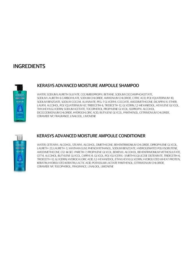 Erasys Advanced Moisture Ampoule For Dry Hair (Shampoo 13.5 Fl Oz / 400 Ml)