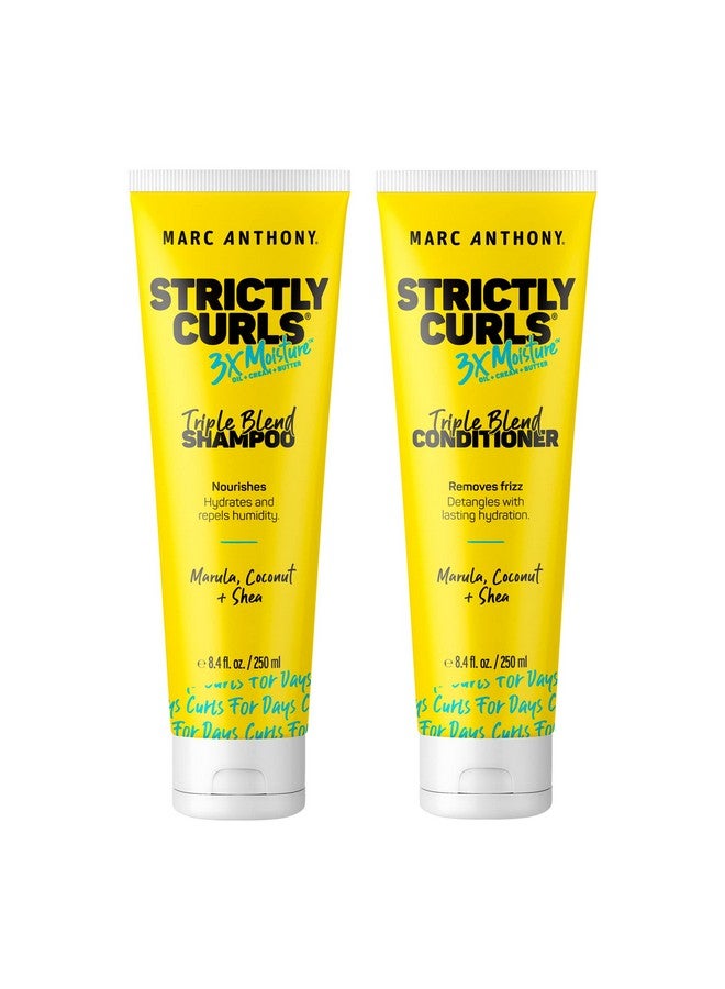 Arc Anthony Strictly Curls 3X Moisture Deep Shampoo & Conditioner For Curl Defining & Anti Frizz Shea Butter Marula Oil Aloe & Coconut Oil Sulfate Free Color Safe For Dry Damaged Curly Hair