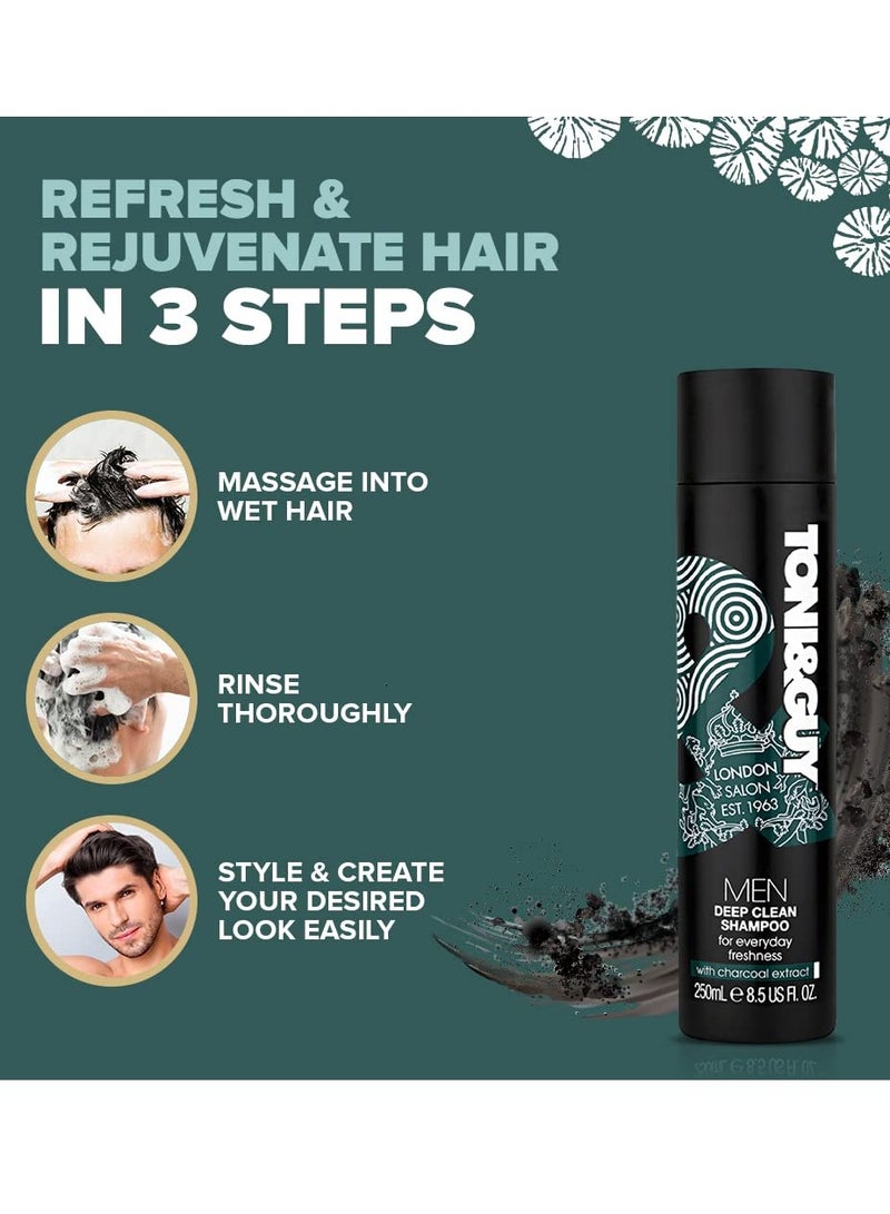 Toni and Guy Deep Clean Shampoo with Activated Charcoal Extract 250ml