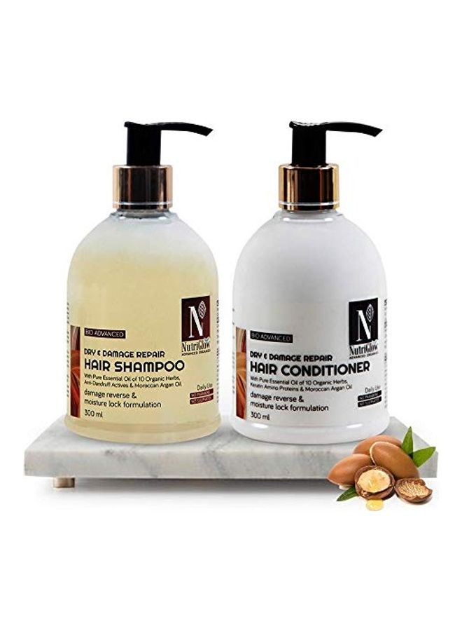 2-Piece Hair Shampoo And Conditioner Set Clear 600ml