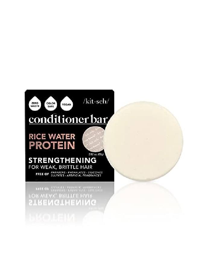 Strengthening Hair Conditioner Bar With Rice Water Protein Ecofriendly Cleansing And Moisturizing Conditioner Bar With Natural Ingredients Paraben Free Sulfate Free Conditioner 2.82 Oz