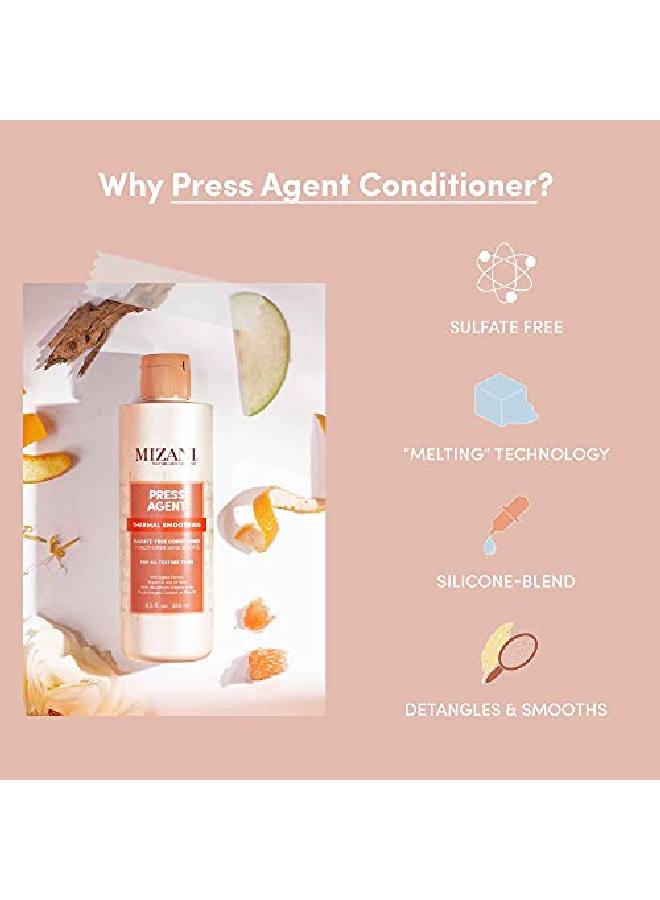 Press Agent Thermal Smoothing Sulfatefree Conditioner Pink Grapefruit Juicy Mandarin With A Floral Medley Of Jasmine Rose & Freesia Ending On Notes Of Musk & Wood. 8.5 Fl. Oz