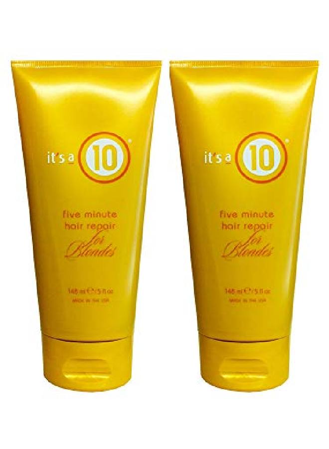 Miracle Five Minute Hair Repair Conditioner For Blondes 5 Ounce (Pack Of 2)
