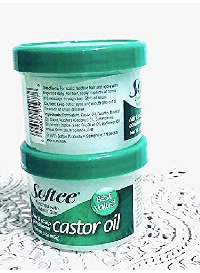 Softee Softee Castor Oil Hair & Scalp Conditioner 3 Ounce White 3 Ounce