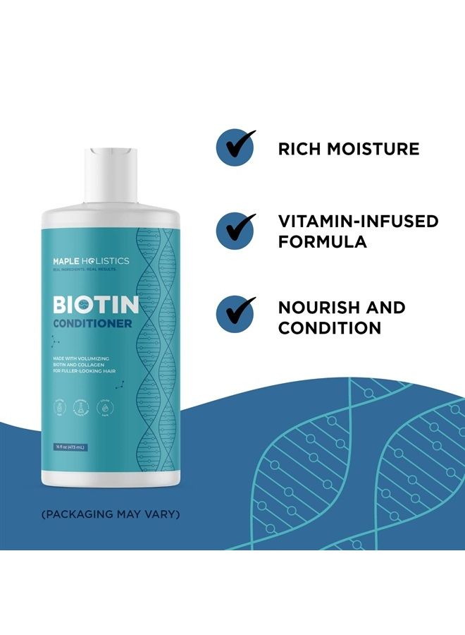 Biotin Hair Conditioner for Fine Hair - Collagen and Biotin Conditioner for Dry Hair Treatment Plus Thinning Hair Care - Pure Biotin Collagen Keratin Moisturizing Hair Conditioner for Damaged Dry Hair