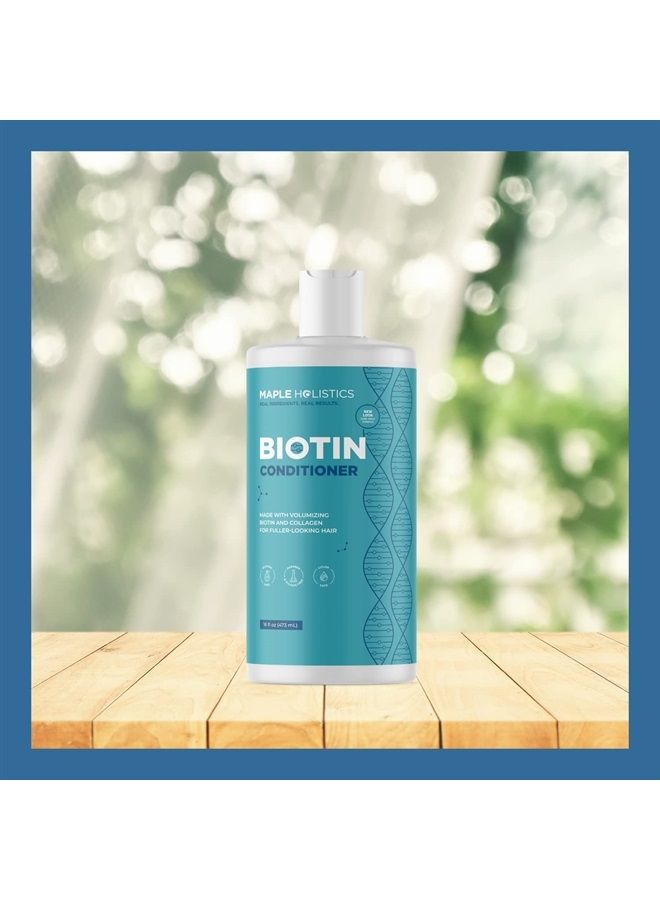 Biotin Hair Conditioner for Fine Hair - Collagen and Biotin Conditioner for Dry Hair Treatment Plus Thinning Hair Care - Pure Biotin Collagen Keratin Moisturizing Hair Conditioner for Damaged Dry Hair