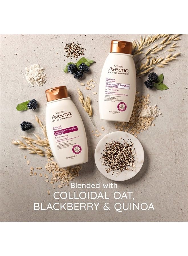 Blackberry Quinoa Protein Blend Sulfate-Free Conditioner for Color-Treated Hair Protection, Daily Strengthening & Moisturizing Conditioner, Paraben & Dye-Free, 12 Fl Oz