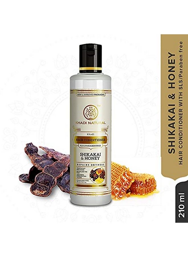 Shikakai & Honey Herbal Hair Conditioner For Nourishing Dry Hair ; Repairs Dry Damaged & Dull Hair ; Sls & Paraben Free ; Suitable For All Hair Types ; 210Ml