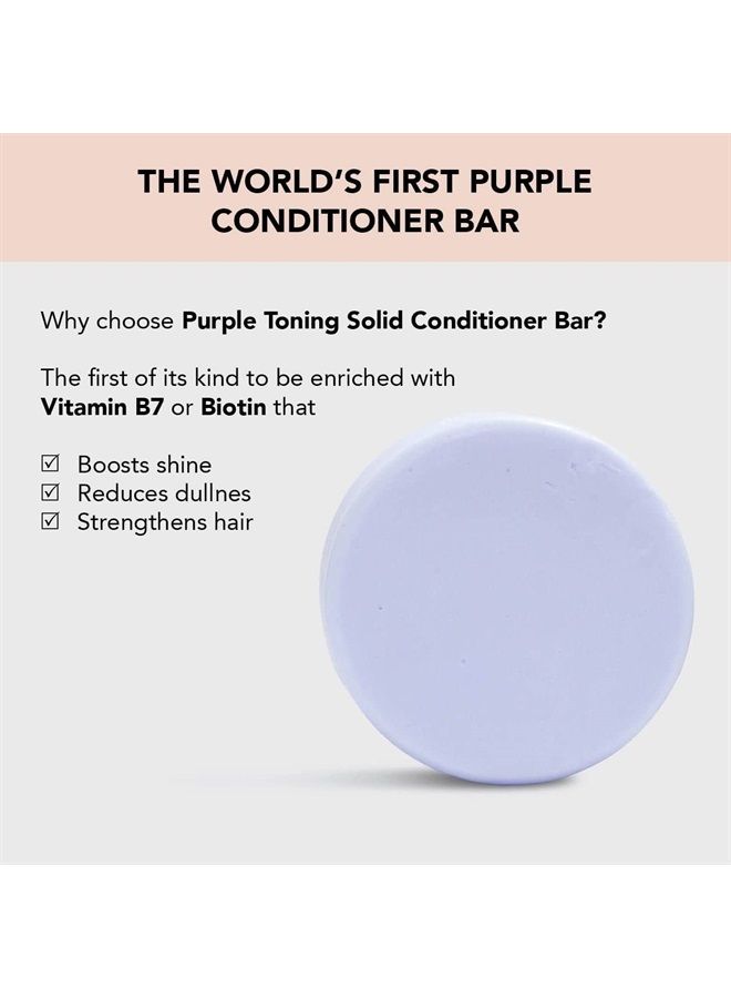 Purple Conditioner Bar for Blonde Hair - Toning Purple Hair Conditoiner Bars with Biotin for Strengthening Hair & Neutralizing Brassy Tone | Vegan Solid Shampoo Bar for Hair | Zero Waste, 3.2oz