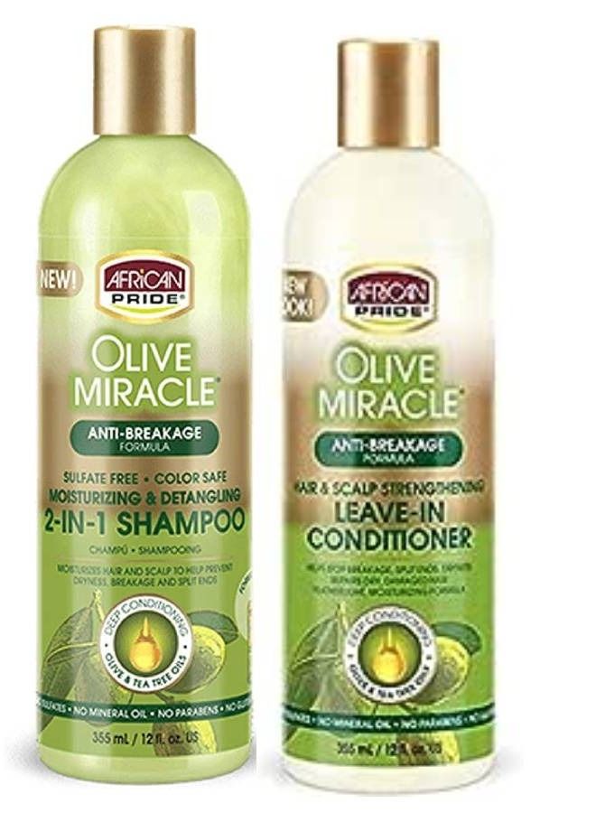 Olive Miracle 2-in-1 Shampoo and Leave in Conditioner 12 oz