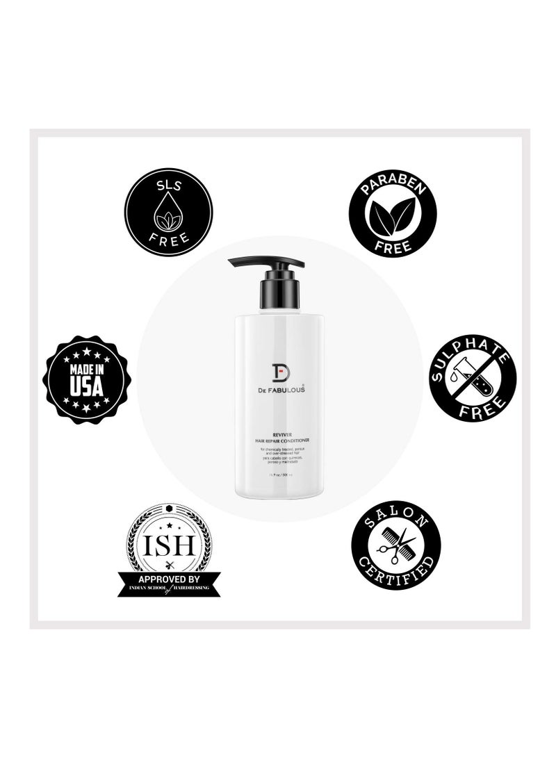 De Fabulous Reviver Hair Repair Conditioner 500ml Sulphate Free pH Balanced All Hair Types