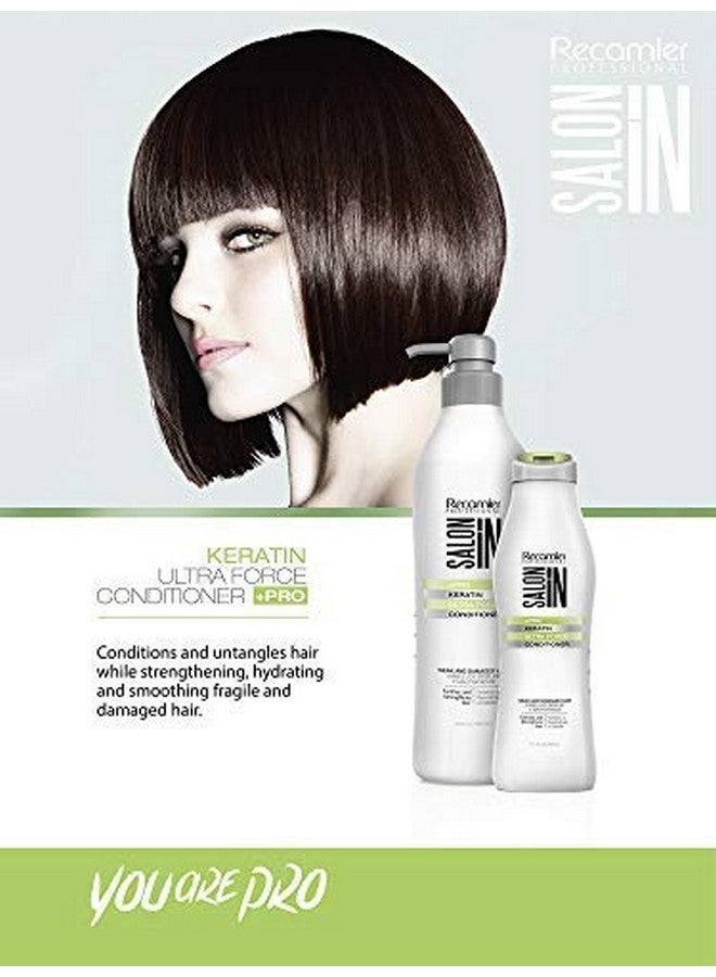 Recamier Salon In Keratin Ultra Force Conditioner Damaged Hair; Acondicionador Cabello Maltratado 300Mililiter