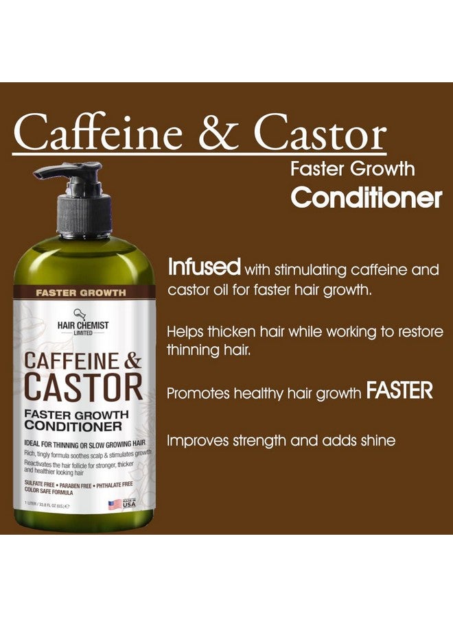 Caffeine And Castor Faster Growth Conditioner 33.8 Oz. Hair Conditioner For Faster Hair Growth