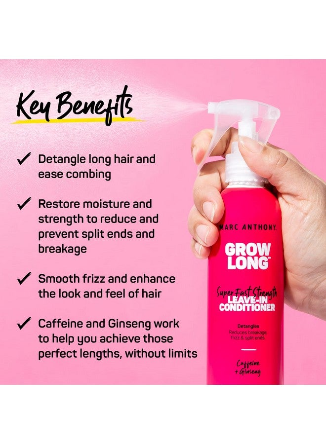 Grow Long Hair Treatment Bundle 2 Leave In Conditioner Sprays & 2 Travel Hair Mask Antifrizz Antibreakage & Nourishing Formula For Split Ends & Hair Growth For Dry & Damaged Hair