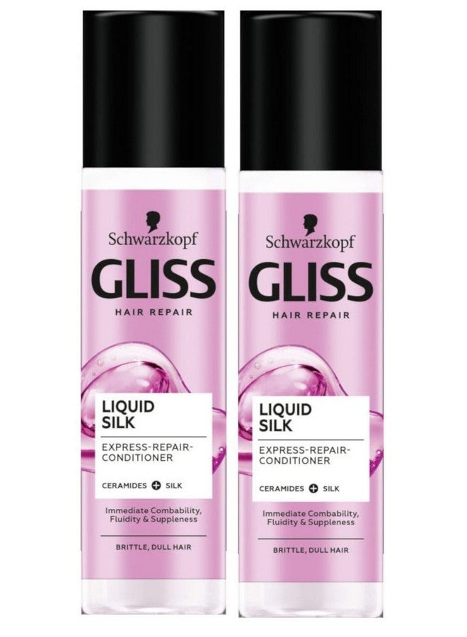 Gliss Liquid Silk Leave In Hair Conditioner Spray With Keratin 2 X 200Ml = 400Ml