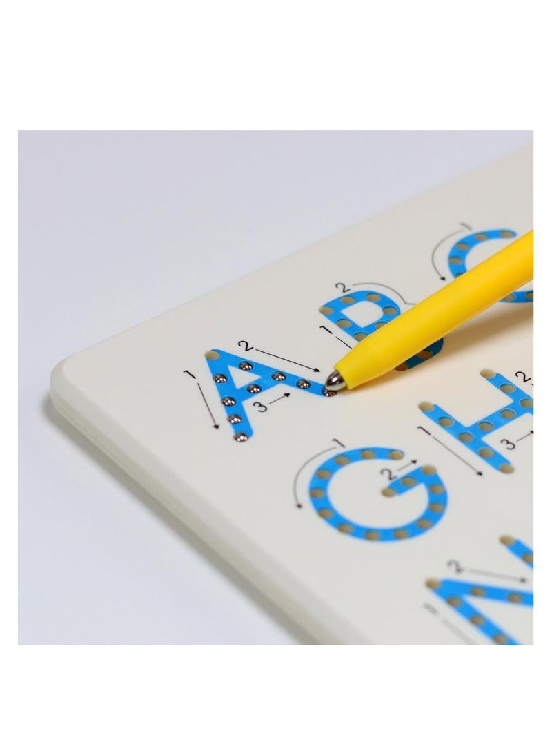 Fun educational board for learning English letters.