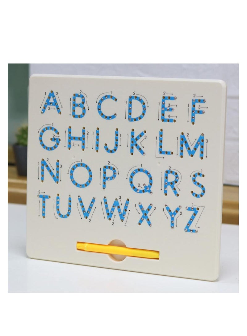 Fun educational board for learning English letters.