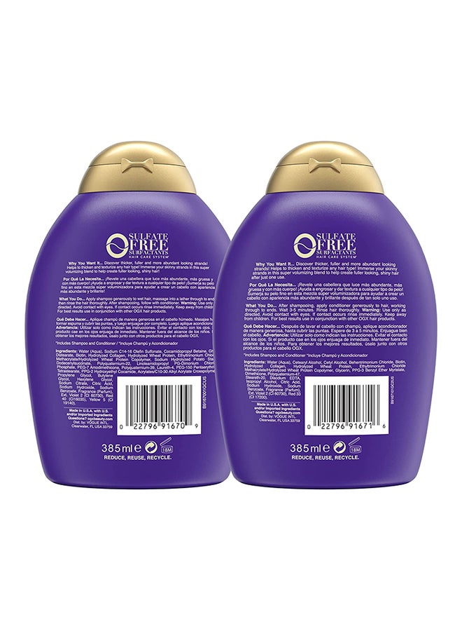 Biotin And Collagen Shampoo With Conditioner 385ml Pack of 2