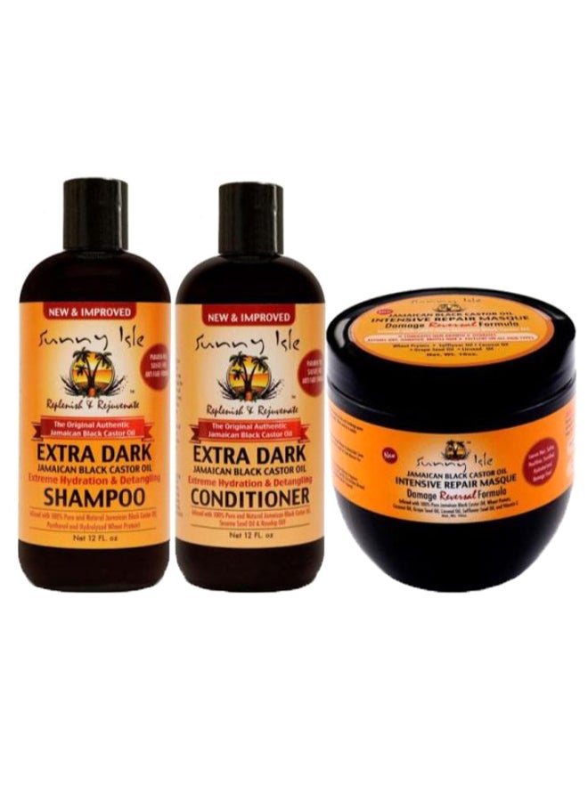 Extra Dark Shampoo And Conditioner With Intensive Repair Masque