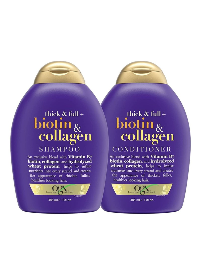 OGX Thick & Full Biotin & Collagen Shampoo and Conditioner 385ml