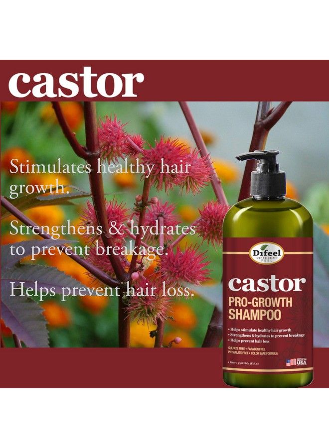 4Pc Castor Progrowth Hair Growth: Cleansing & Growth Set Includes 12 Oz Shampoo 12Oz Conditioner 12Oz Hair Mask & 2.5Oz Root Stimulator