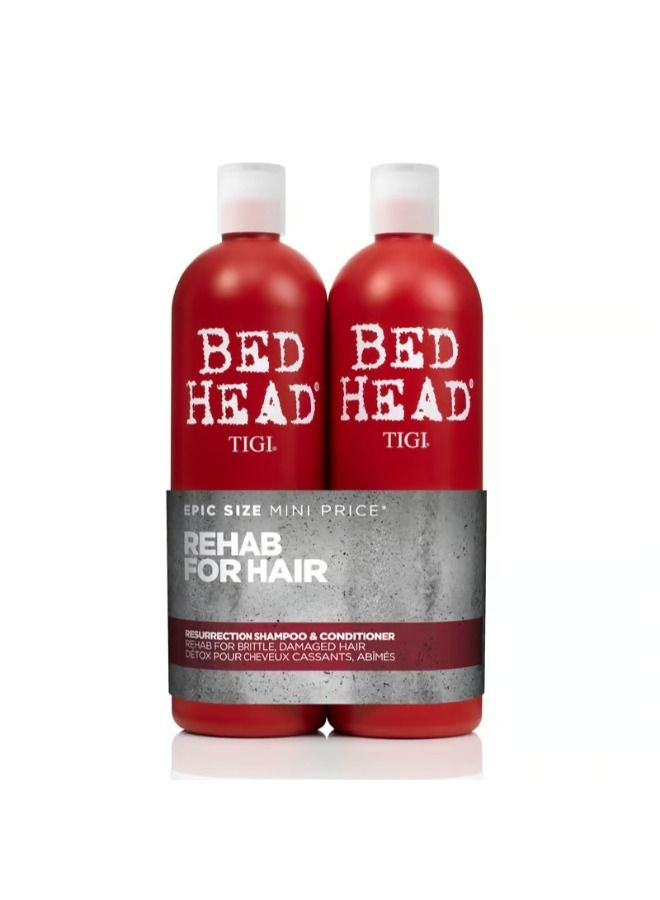 Bed Head by Tigi Urban Antidotes Resurrection Shampoo and Conditioner for Damaged Hair 2x750ml