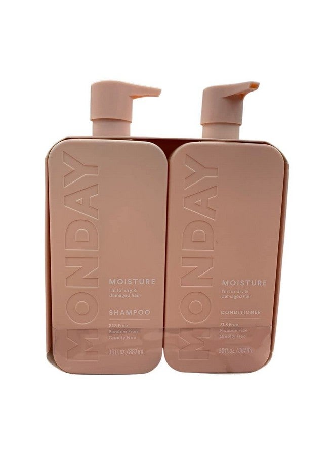 Monday Moisturizing Shampoo And Conditioner Set For Dry And Damaged Hair 2 Pk 30 Oz (1 Shampoo + 1 Conditioner)