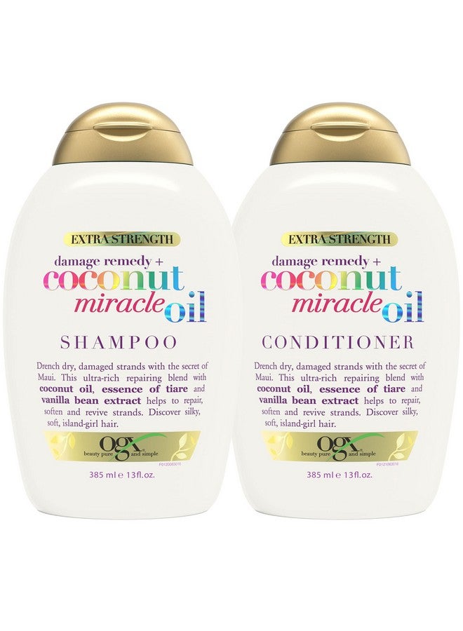 Extra Strength Damage Remedy + Coconut Miracle Oil Shampoo & Conditioner Set 13 Fl. Oz. (Pack Of 2)