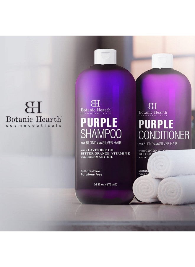 Purple Shampoo And Conditioner Set For All Shades Of Blonde Silver And Gray Hair Enhances Highlights Sulfate Free Paraben Free 16 Fl Oz Each