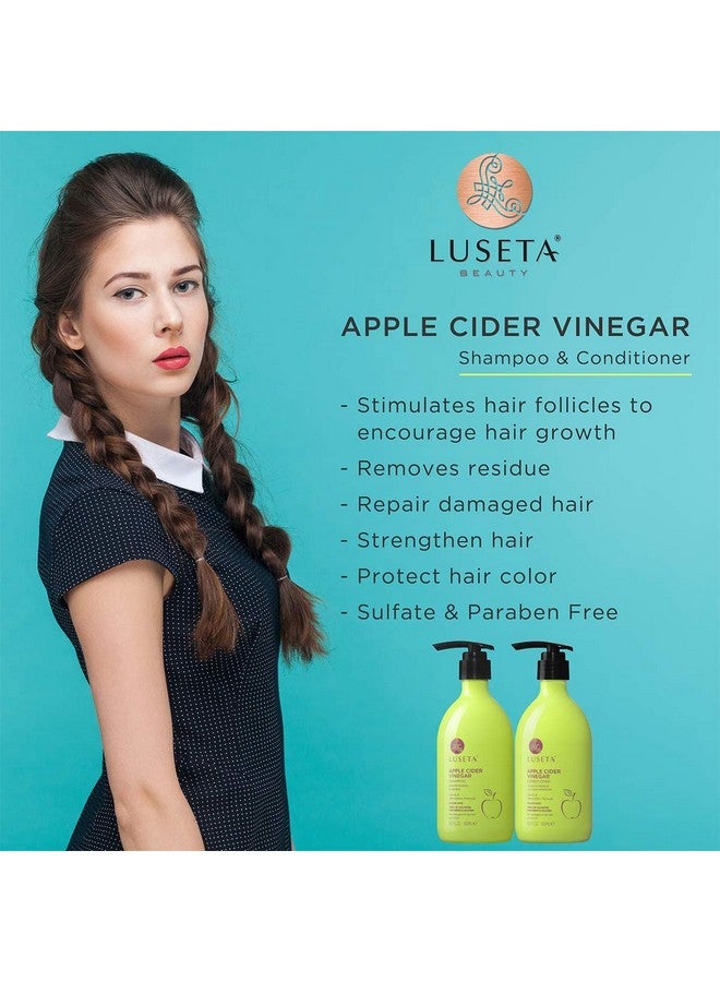 Luseta Apple Cider Vinegar Shampoo And Conditioner For Hair Lossclarifying Dandruff Sulfate Free For Damaged And Oily Hair Types Men And Women 2 X 16.9Oz