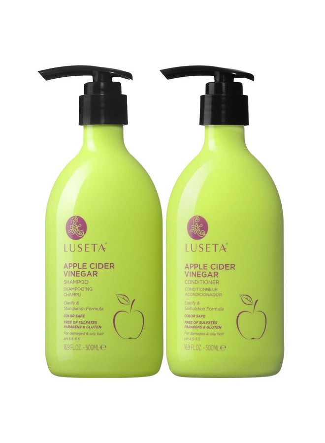 Luseta Apple Cider Vinegar Shampoo And Conditioner For Hair Lossclarifying Dandruff Sulfate Free For Damaged And Oily Hair Types Men And Women 2 X 16.9Oz