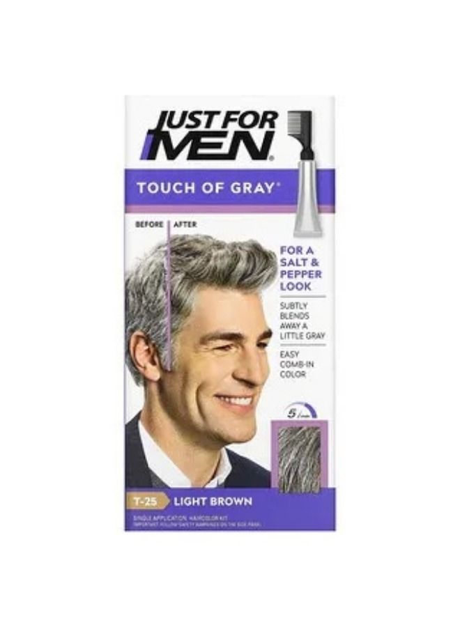 Just for Men Touch of Gray Comb-In Hair Color Light Brown T-25 1.4 oz 40 g