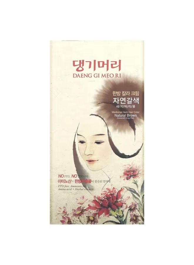 Doori Cosmetics, Daeng Gi Meo Ri, Medicinal Herb Hair Color, Natural Brown, 1 Kit