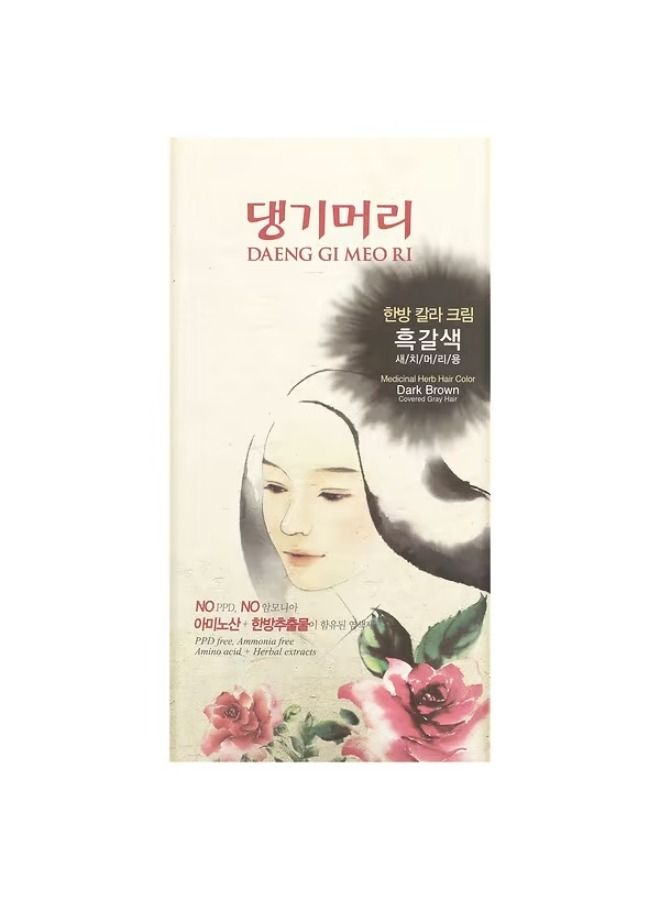 Doori Cosmetics, Daeng Gi Meo Ri, Medicinal Herb Hair Color, Dark Brown, 1 Kit