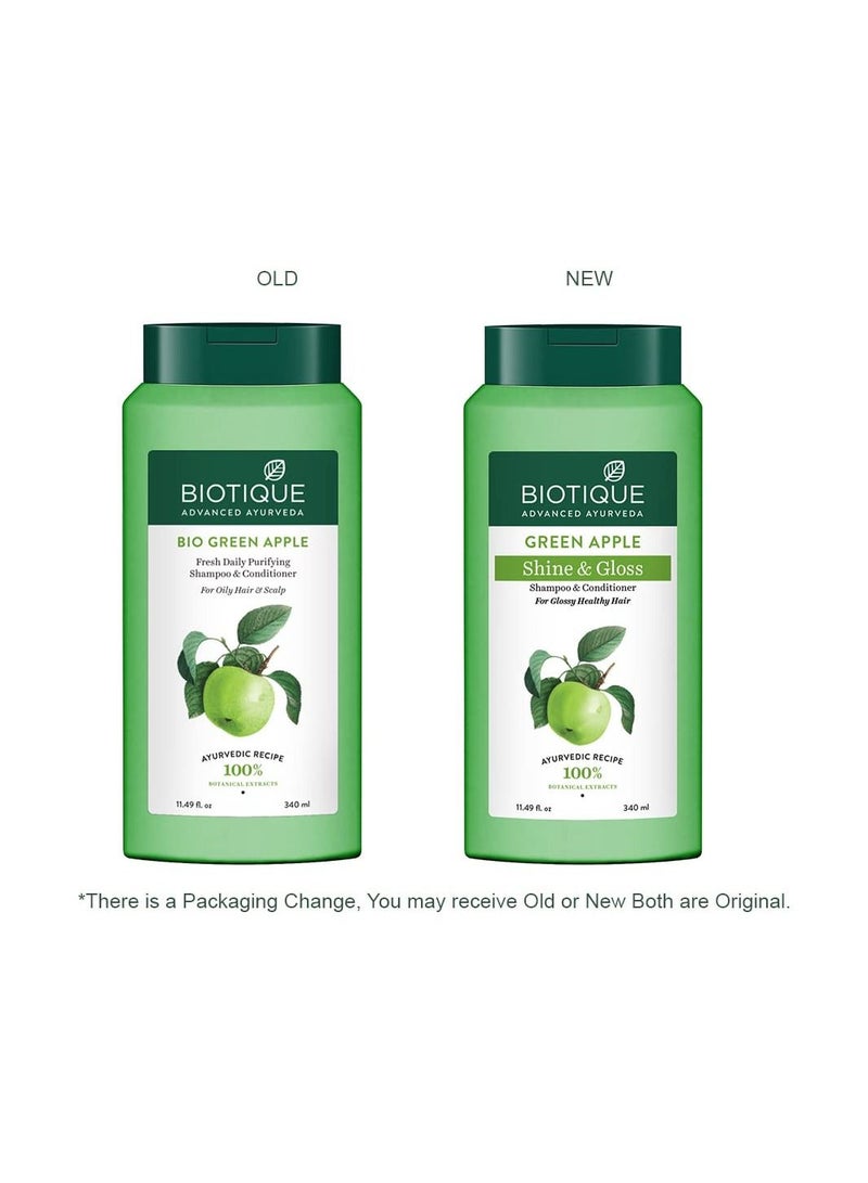 Biotique Green Apple Shine  Gloss Shampoo Conditioner 340 ml