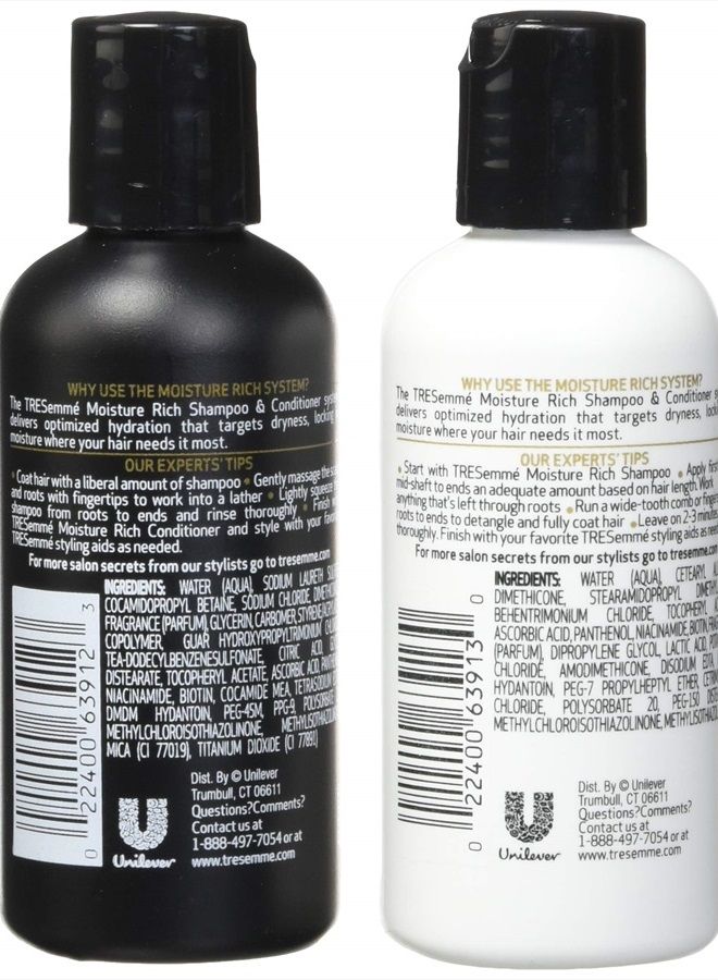 TRESemme Moisture Rich Shampoo & Conditioner, 3 Fl. Oz. Travel Size