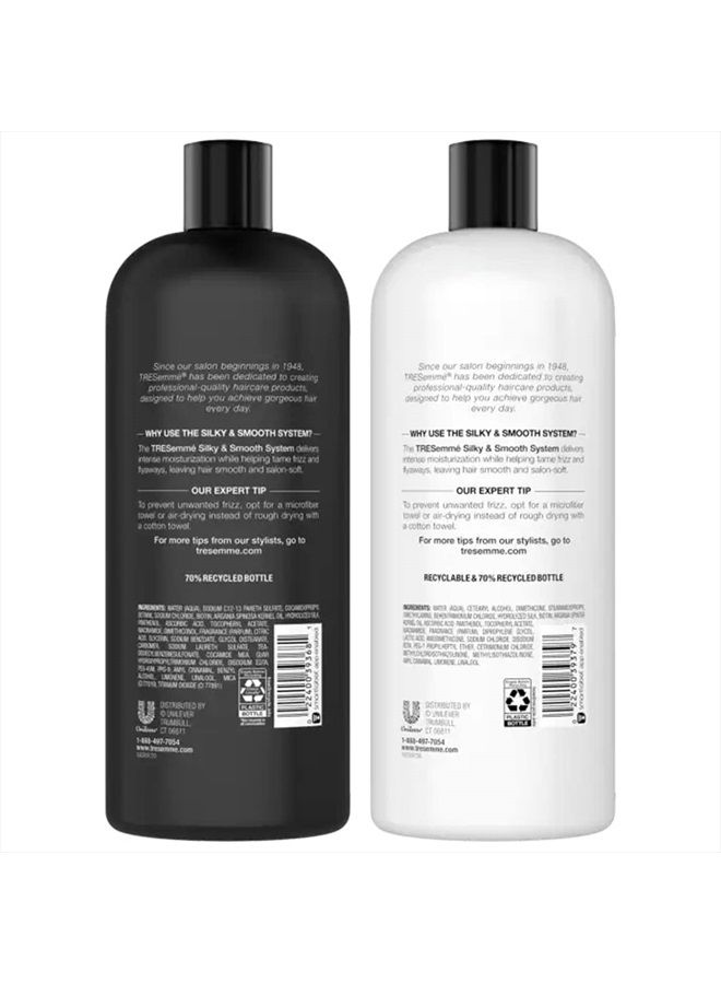 TRESemme Shampoo and Conditioner Set, Silky & Smooth, Argan Oil with Vitamin E, Anti Frizz Hair Products, 28 Fl Oz each