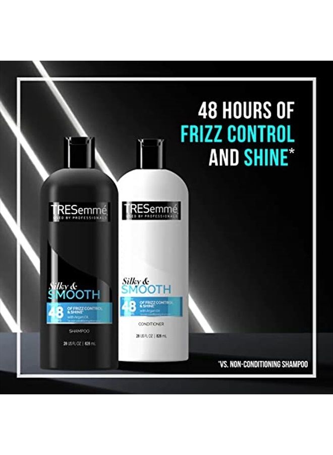 TRESemme Shampoo and Conditioner Set, Silky & Smooth, Argan Oil with Vitamin E, Anti Frizz Hair Products, 28 Fl Oz each