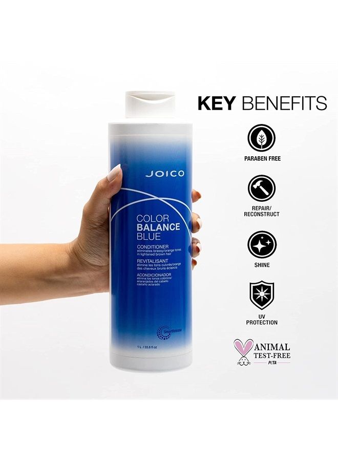 Color Balance Blue Shampoo & Conditioner Set | Eliminate Brassy and Orange Tones | For Lightened Brown Hair