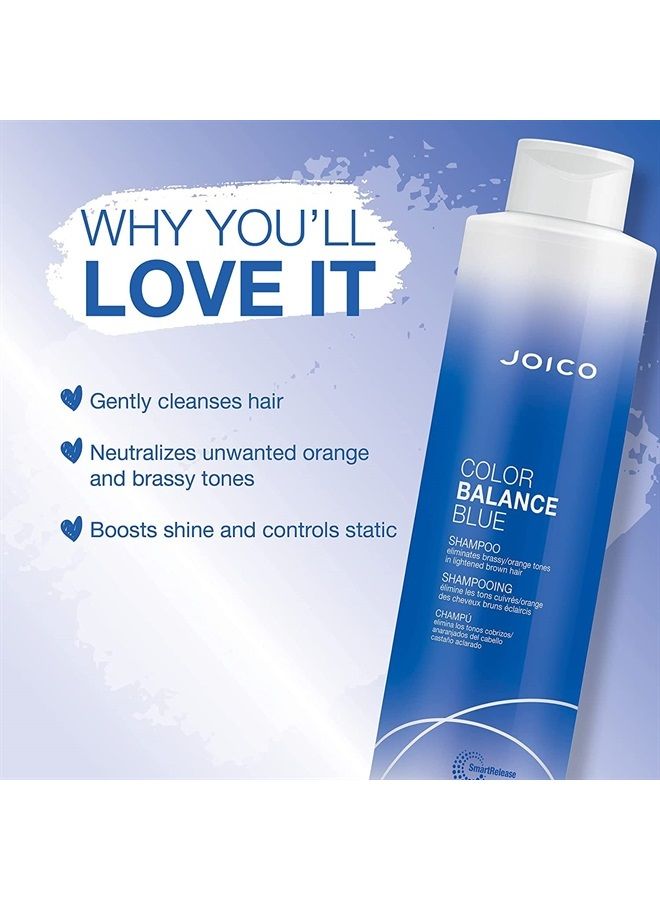 Color Balance Blue Shampoo & Conditioner Set | Eliminate Brassy and Orange Tones | For Lightened Brown Hair