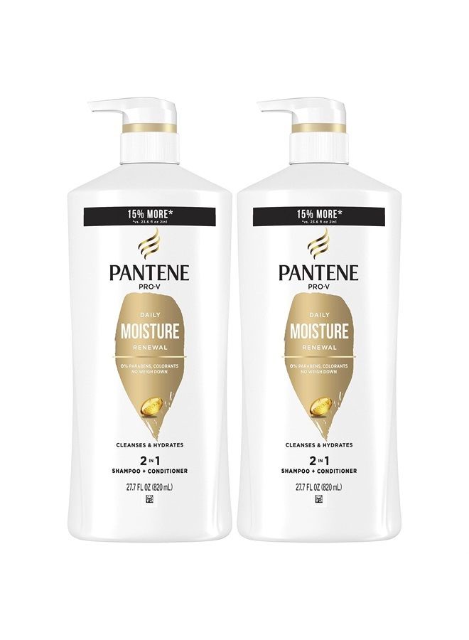 2-in-1 Shampoo and Conditioner Twin Pack with Hair Treatment Set, Daily Moisture Renewal for Dry Hair, Safe for Color-Treated Hair (Set of 3)