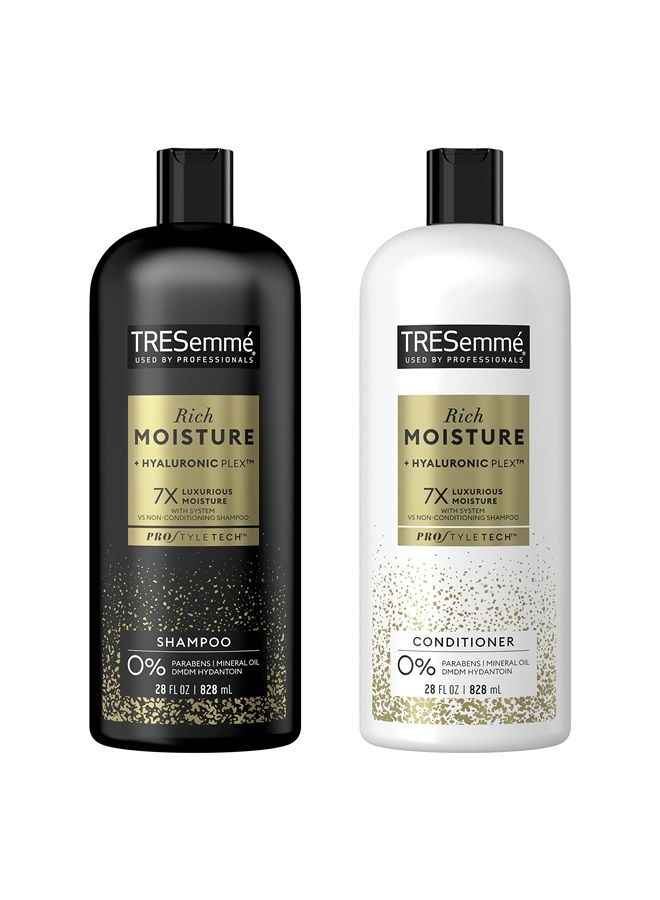 Rich Moisture Shampoo and Conditioner Rich Moisture 2 Count for Dry Hair Formulated With Vitamin E and Biotin 28 oz